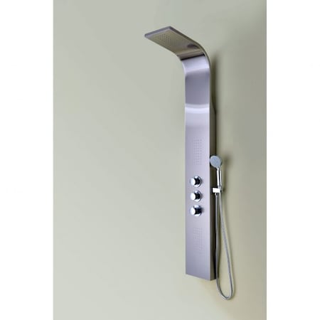 Anzzi Arc 2-Jetted Brushed Stainless Steel Shower Panel with Heavy Rain SP-AZ024